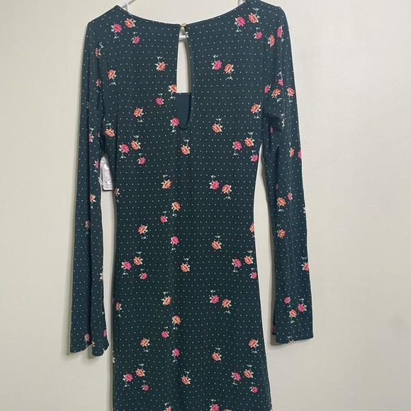 Free People Dress Womens SZ M  Celia Mini Green Floral Emerald Jewel Combo - Picture 5 of 11